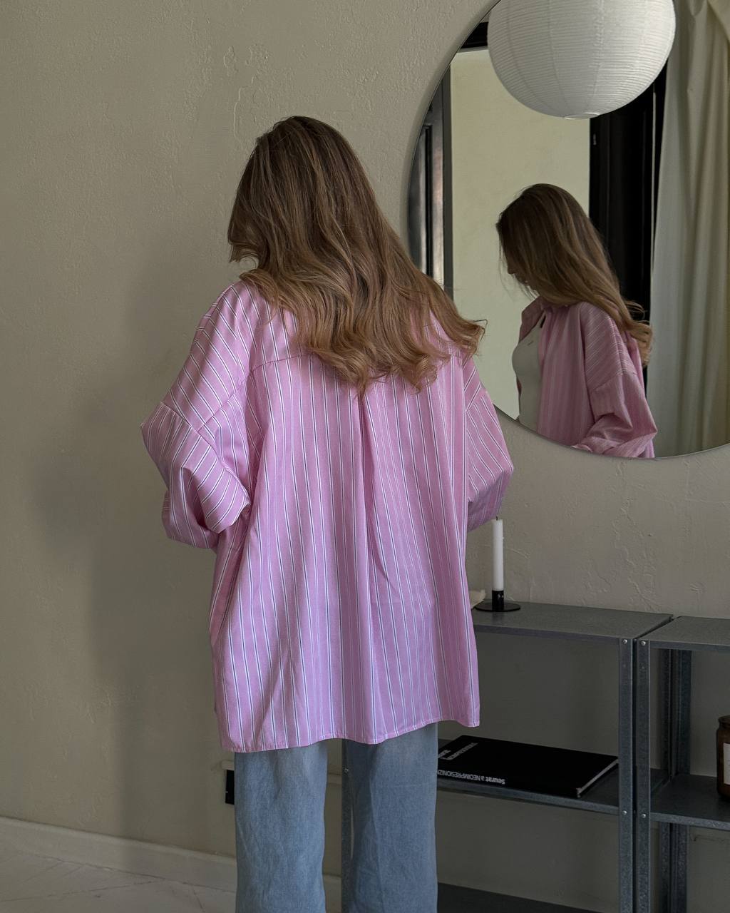 Rožiniai oversized marškiniai ROSÉ