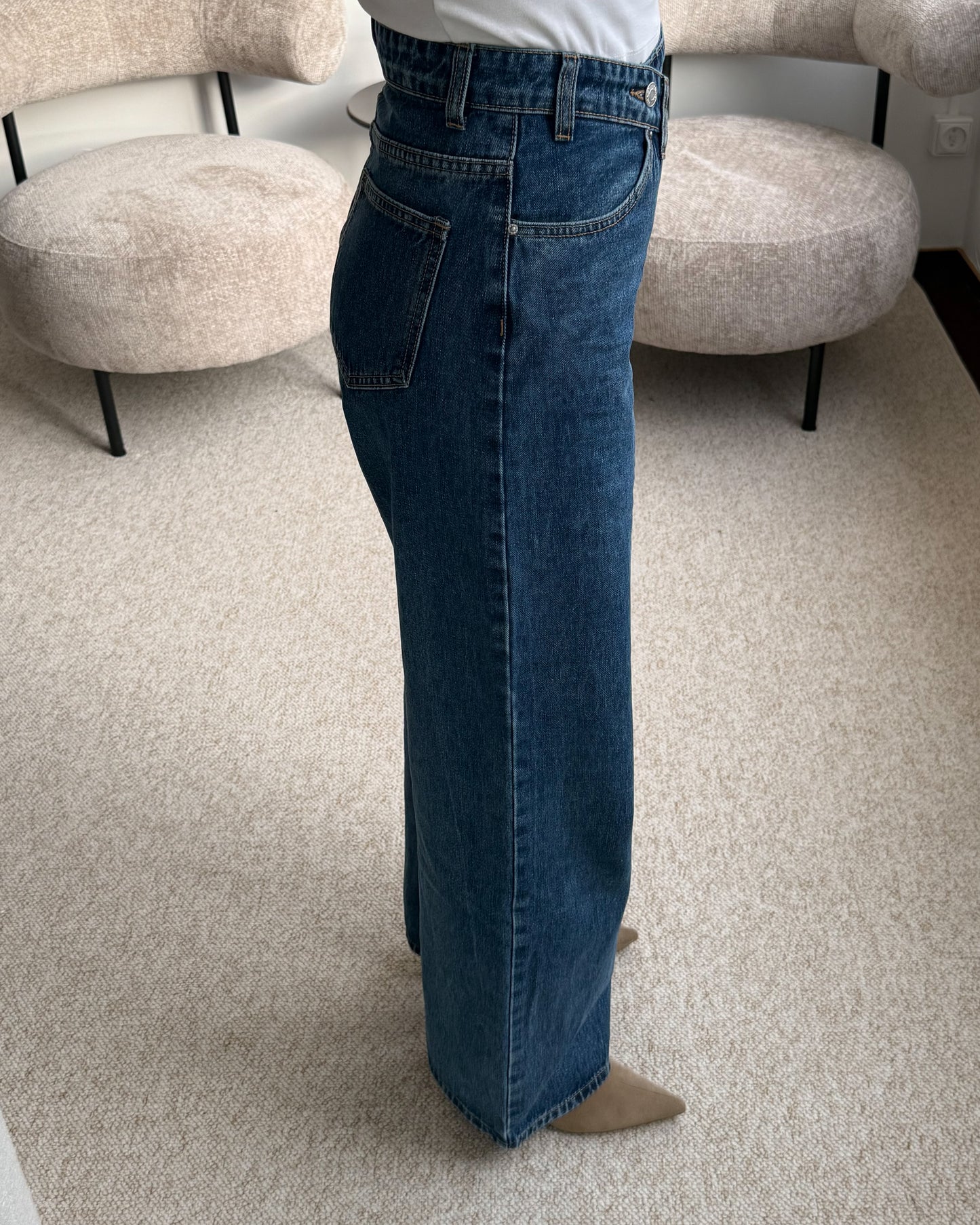 Tamsiai mėlyni džinsai ASIMMETRY