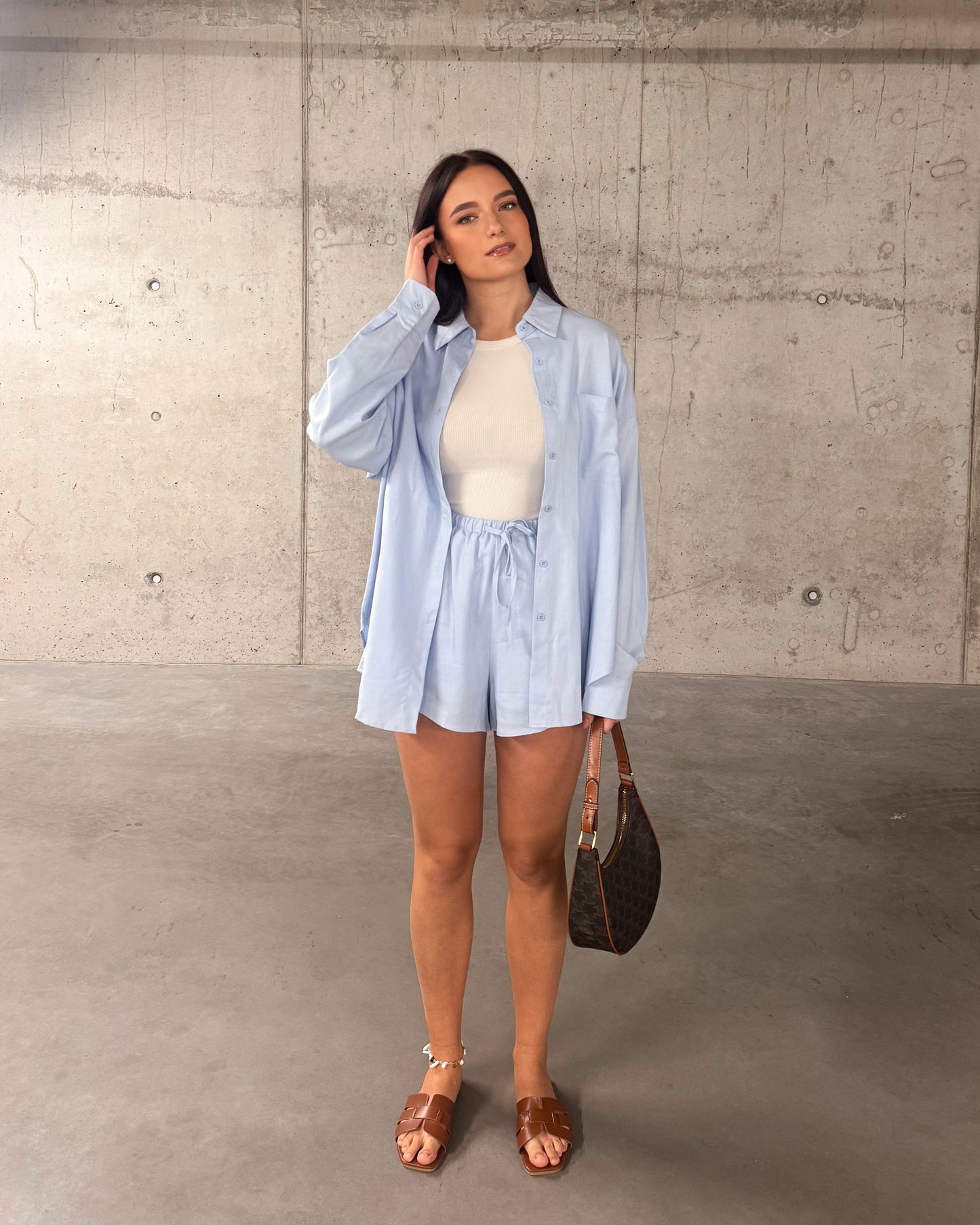 Kostiumėlis su linu ir medvilne BABY BLUE
