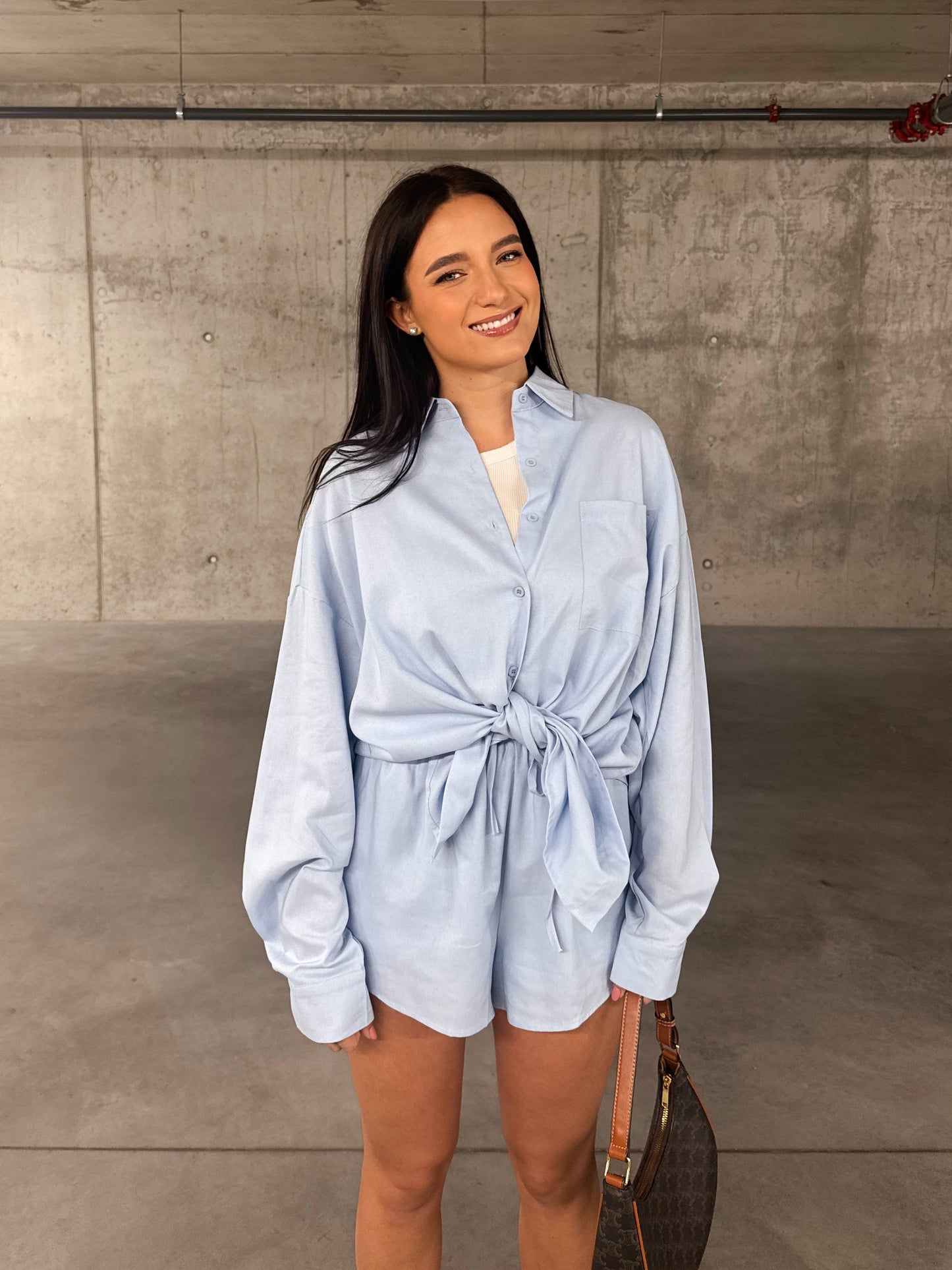Kostiumėlis su linu ir medvilne BABY BLUE