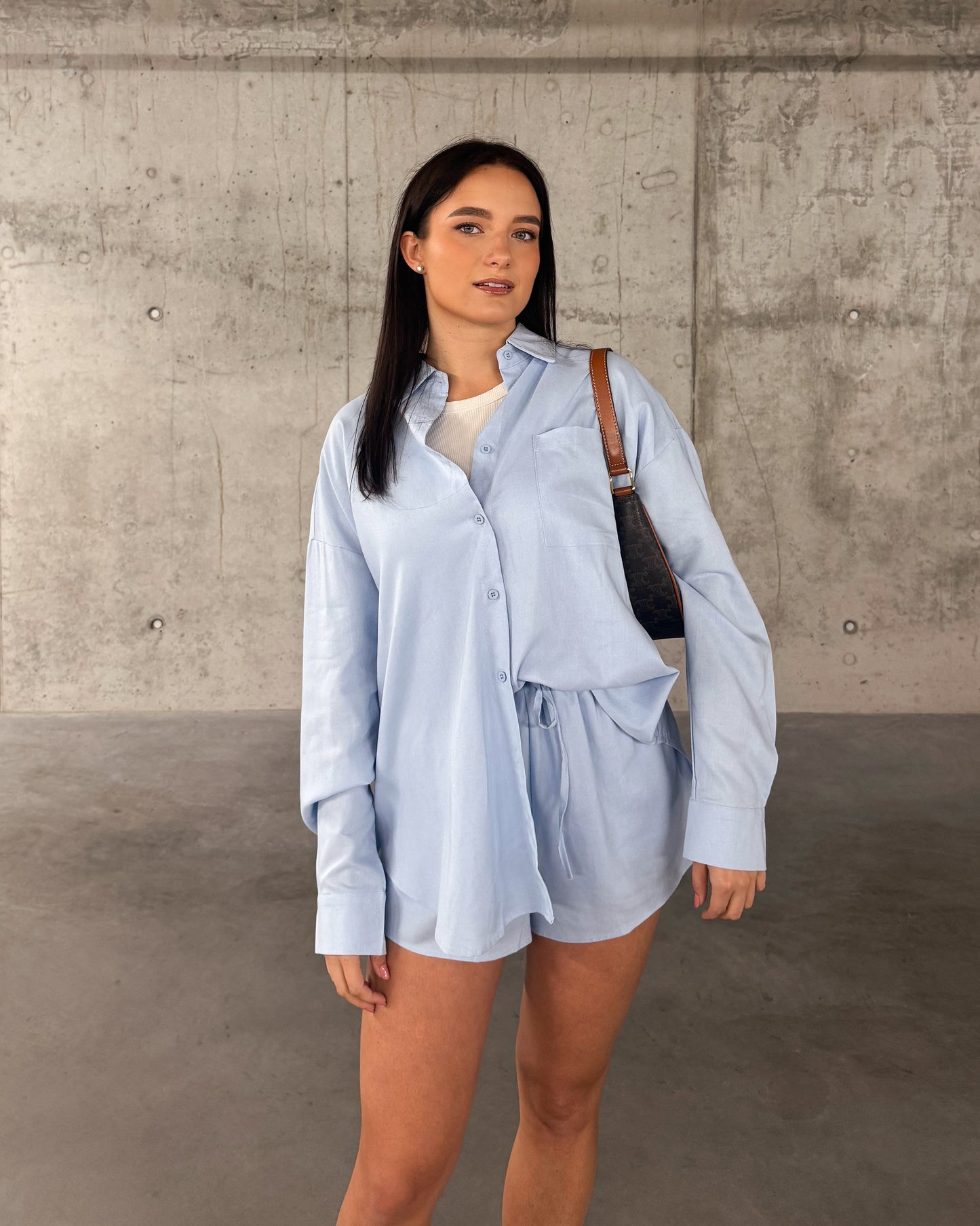 Kostiumėlis su linu ir medvilne BABY BLUE