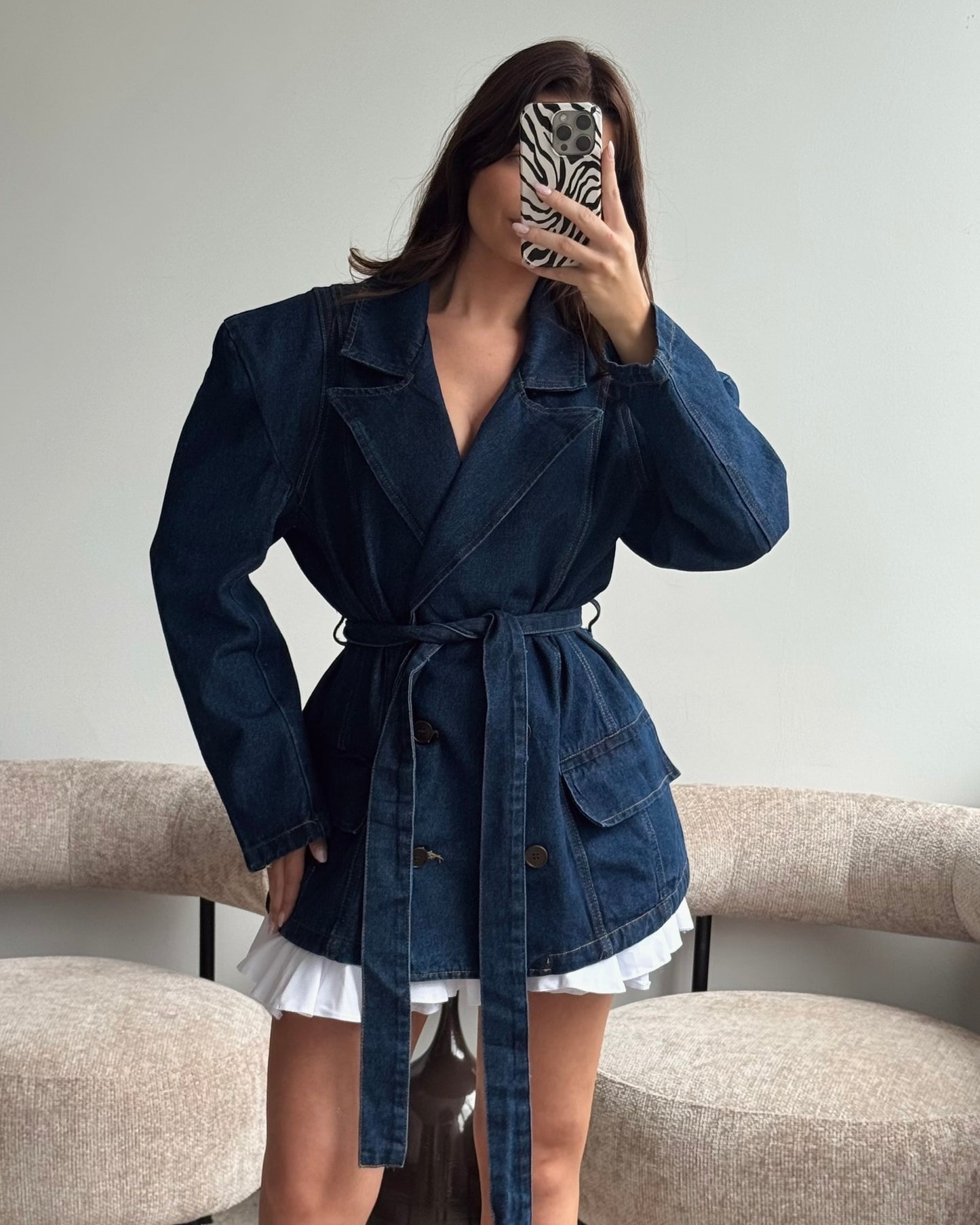 Tamsiai mėlynas švarkas DENIM