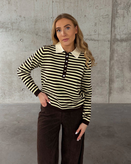 Gelsvas dryžuotas megztukas NOOR