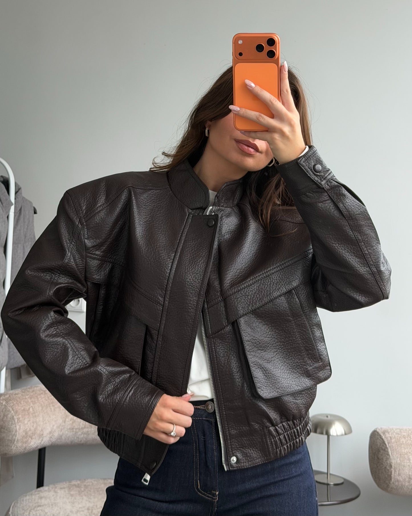 Eko odos striukė ATELIER | šokoladinė