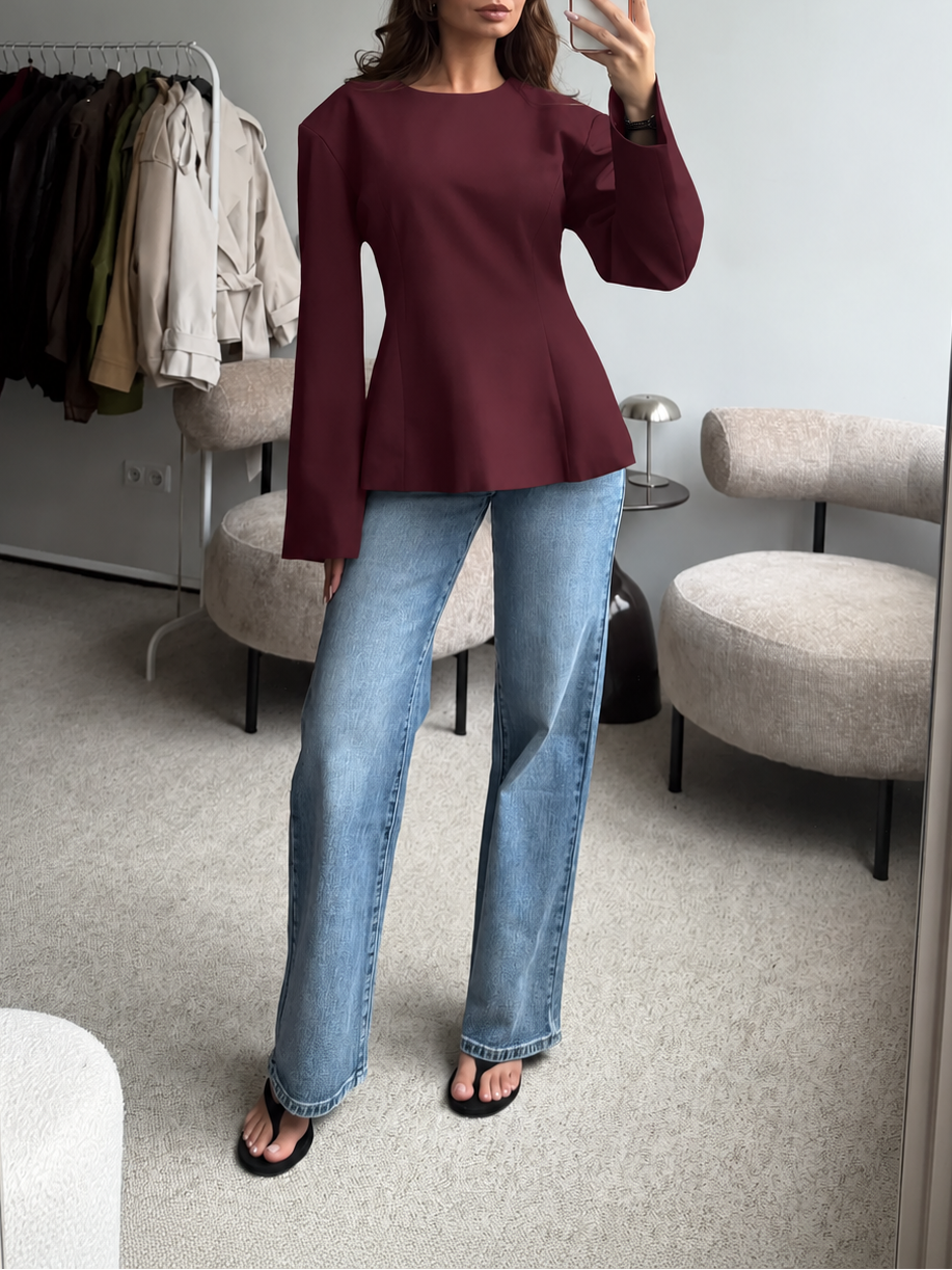 IŠANKSTINIS UŽSAKYMAS: Bordo tvirto audinio palaidinė ATELIER