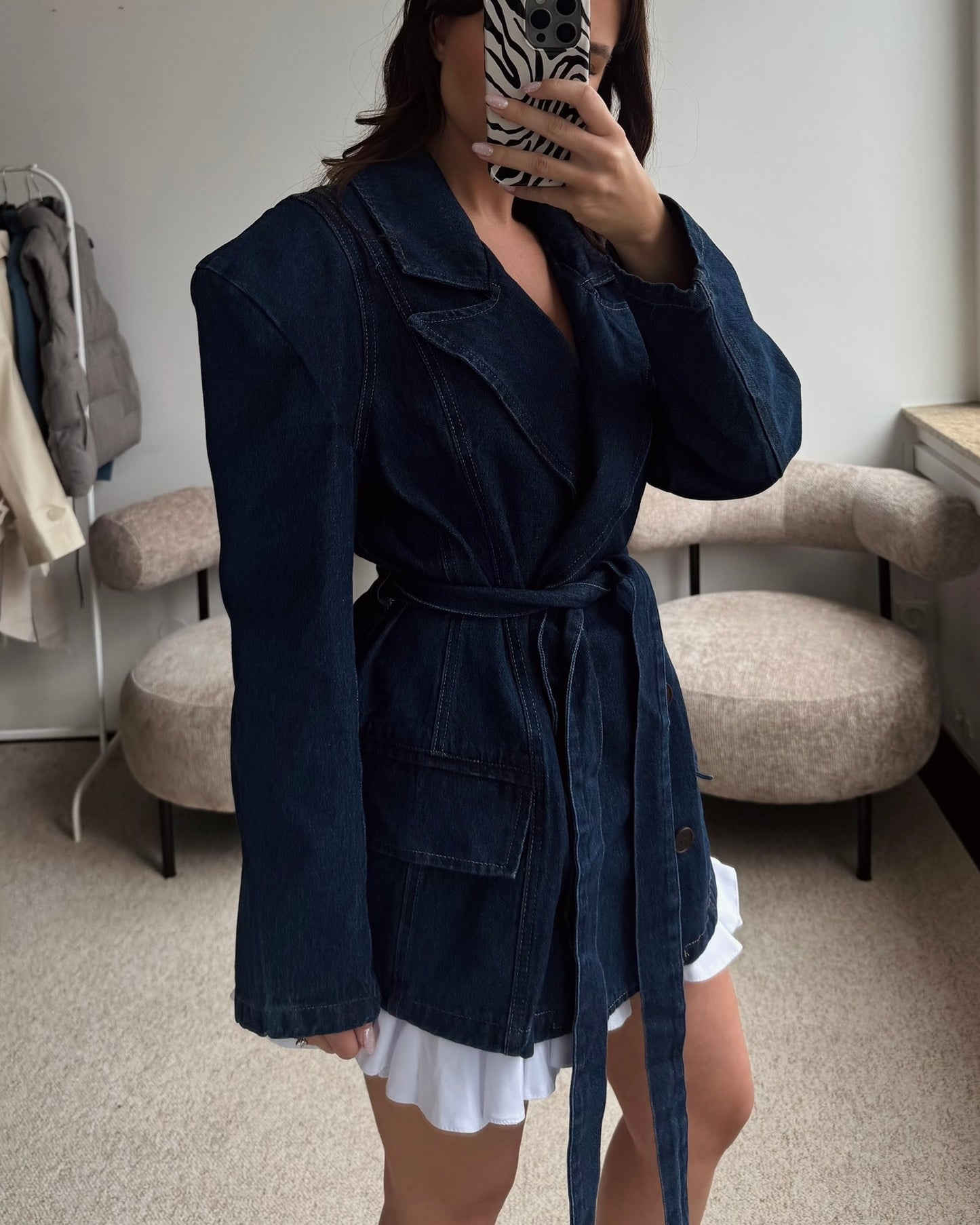 Tamsiai mėlynas švarkas DENIM