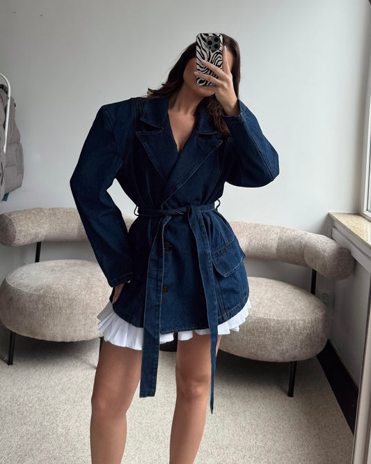 Tamsiai mėlynas švarkas DENIM