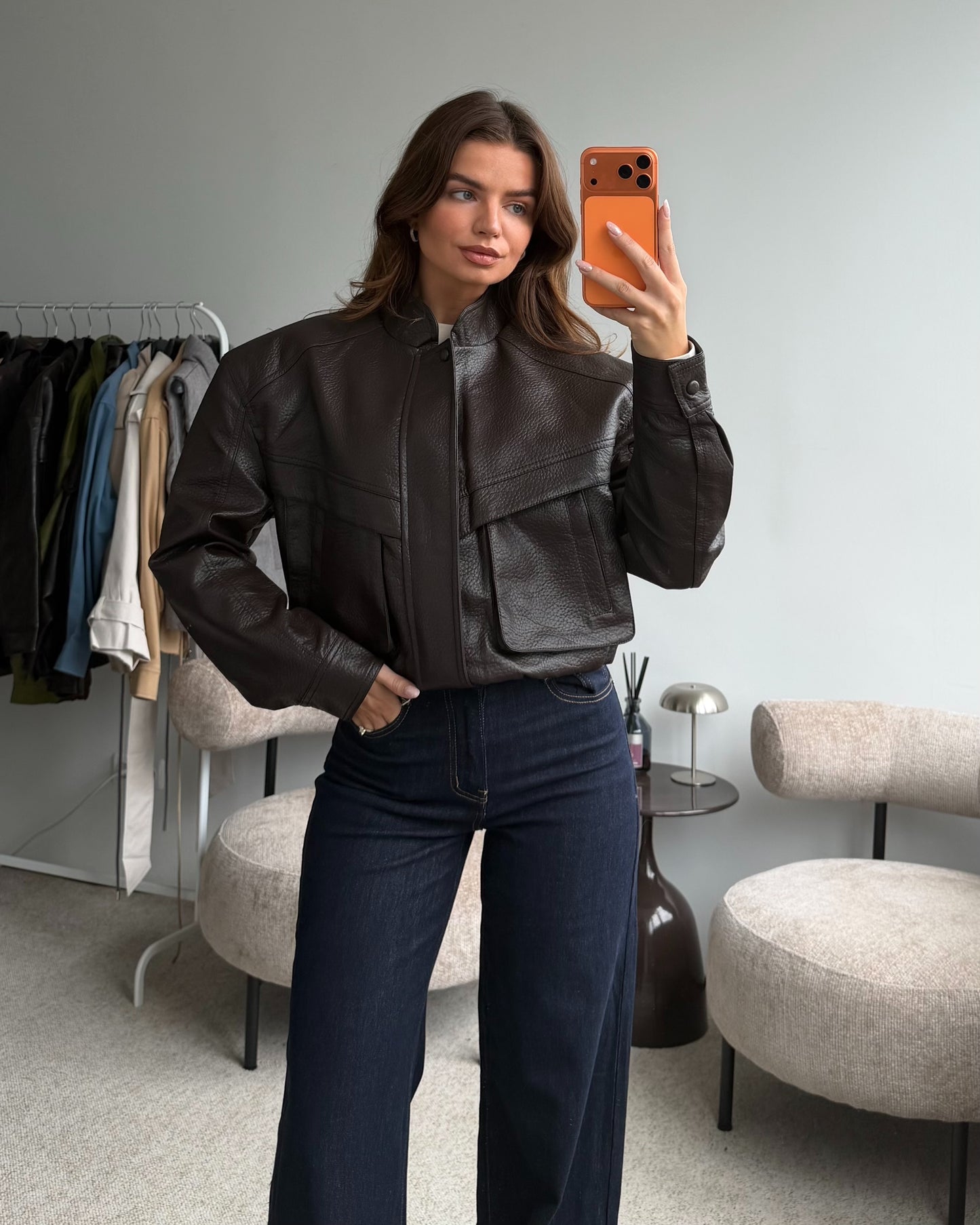 Eko odos striukė ATELIER | šokoladinė