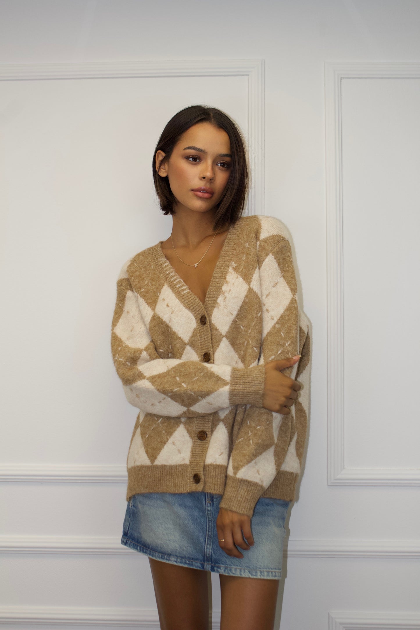 Smėlinis kardiganas ARGYLE