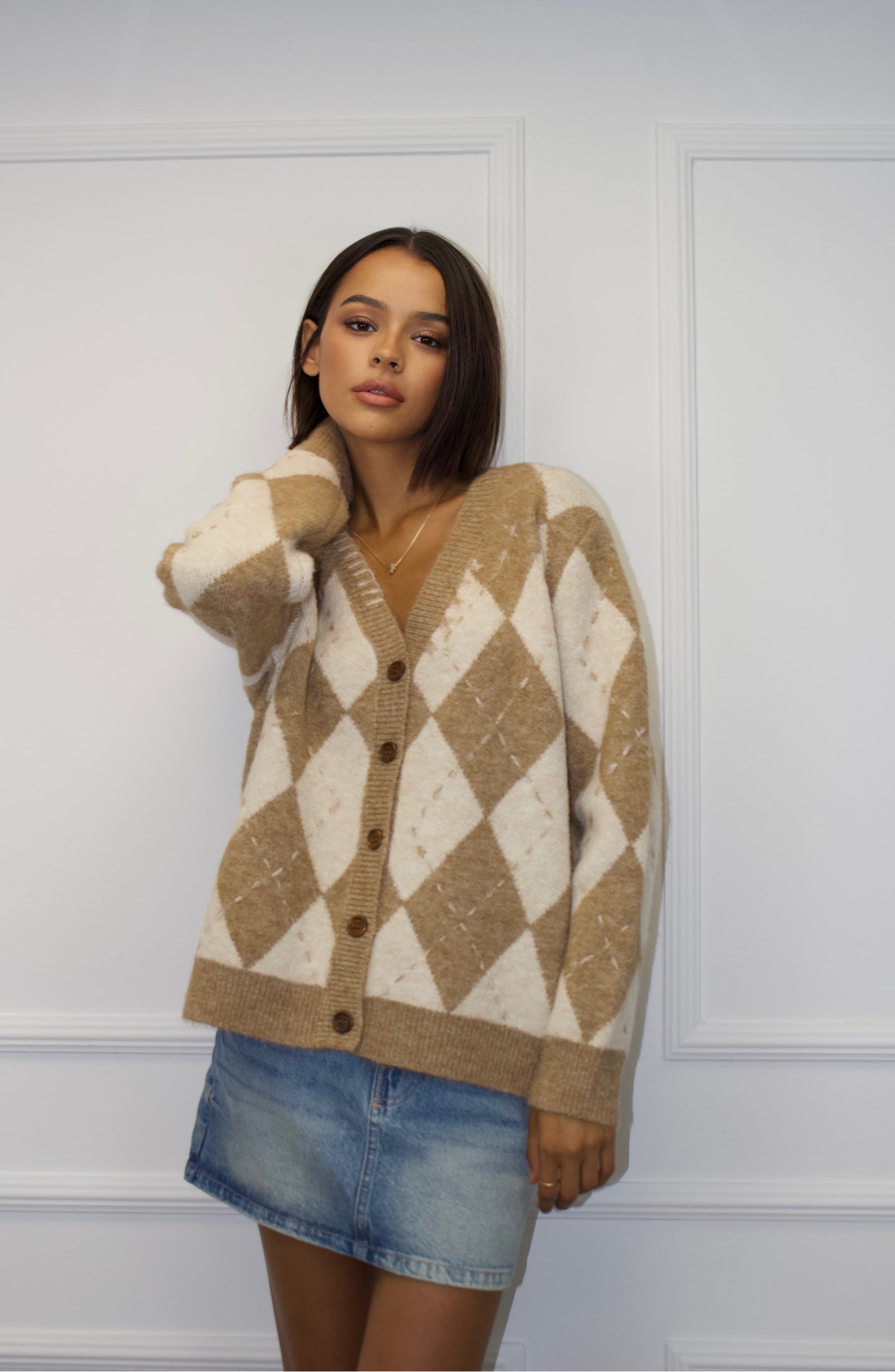 Smėlinis kardiganas ARGYLE