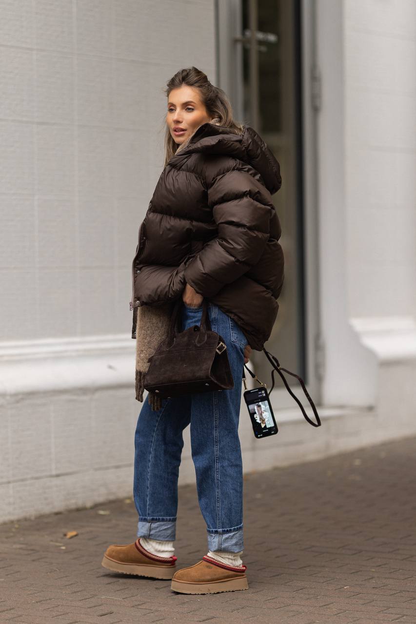 Šokoladinė pūkinė striukė Truffle