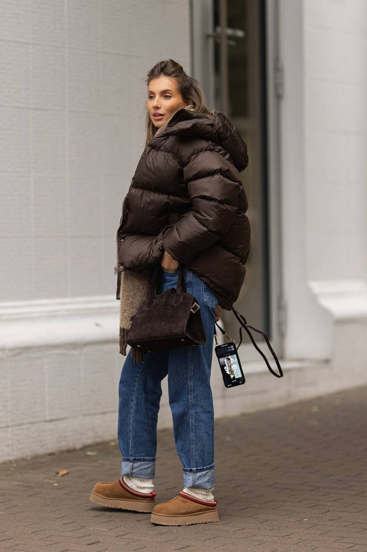 Šokoladinė pūkinė striukė Truffle