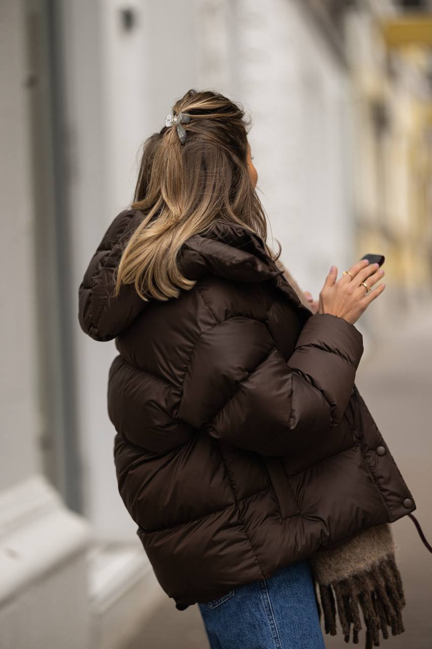 Šokoladinė pūkinė striukė Truffle