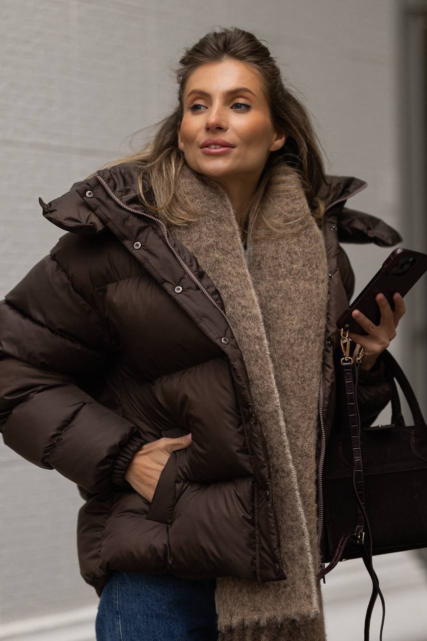 Šokoladinė pūkinė striukė Truffle