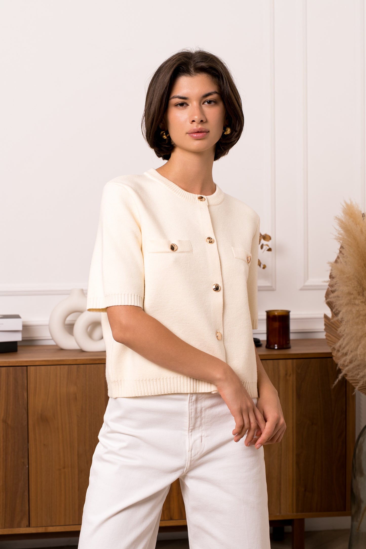 Megztukas su sagomis ECRU