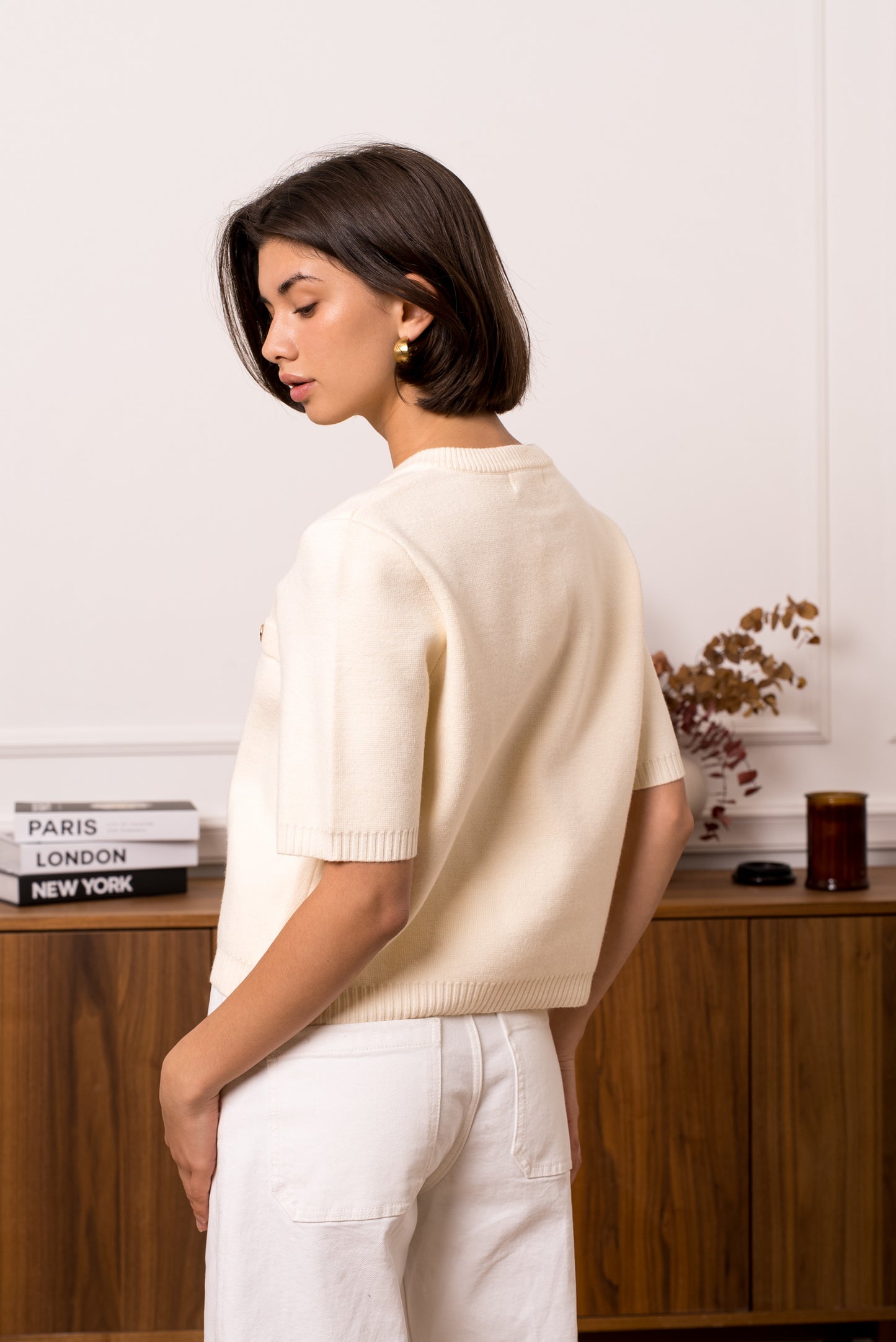 Megztukas su sagomis ECRU