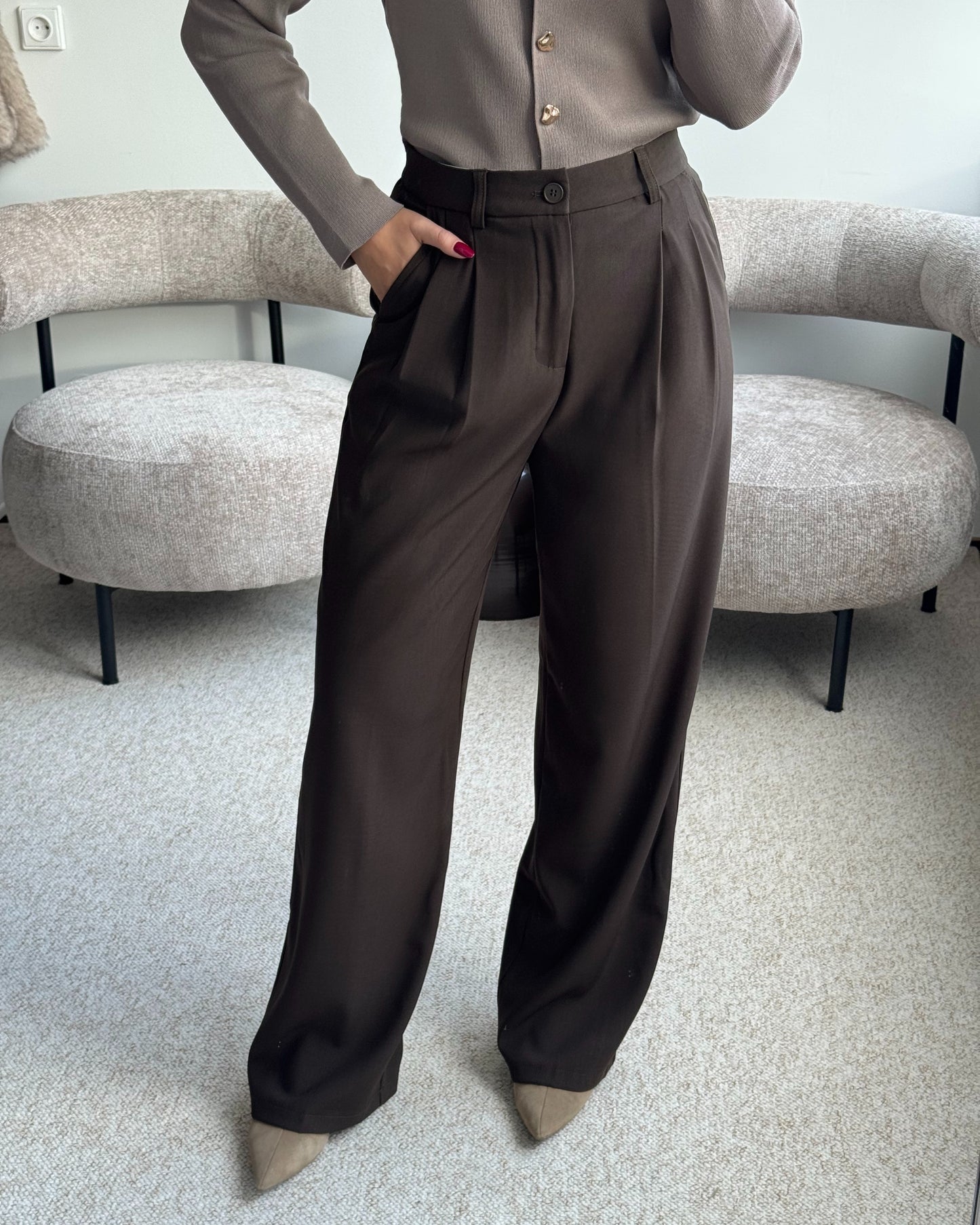 Rudos klasikinės kelnės BRUNO