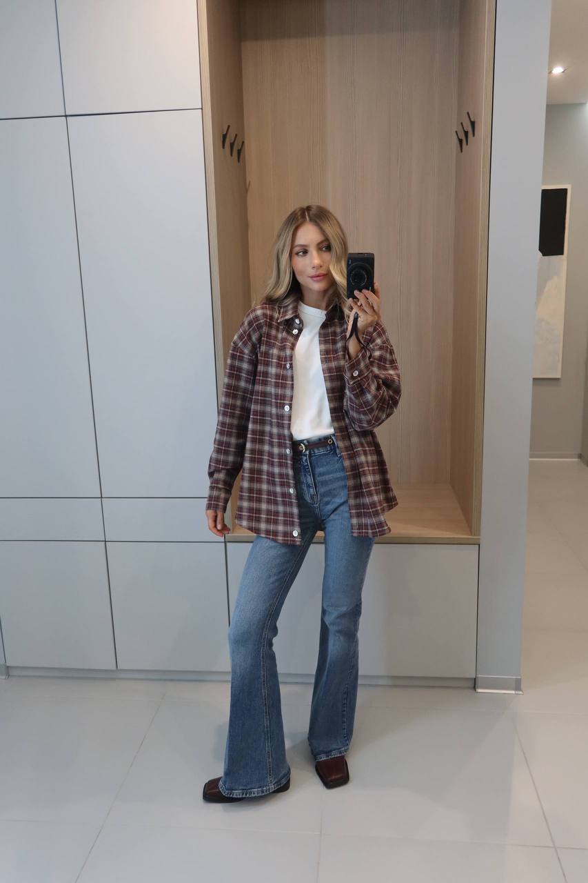 Bordo spalvos oversized marškiniai ALMA