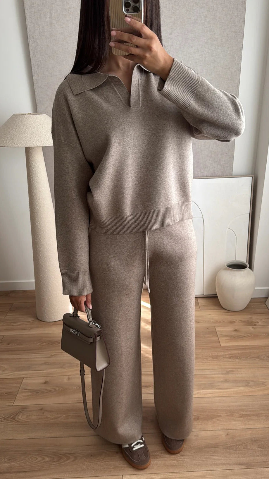 Smėlinis laisvalaikio kostiumėlis VIENNE