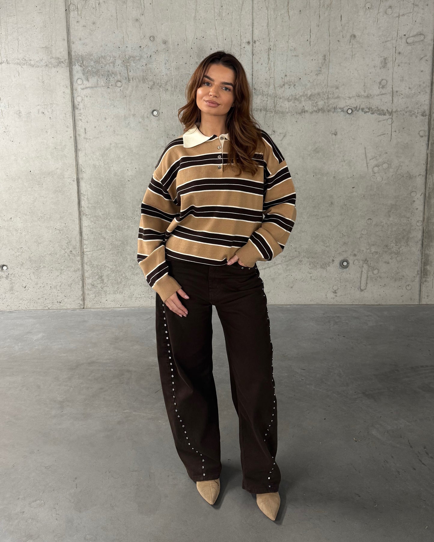 Dryžuotas megztukas LATTE