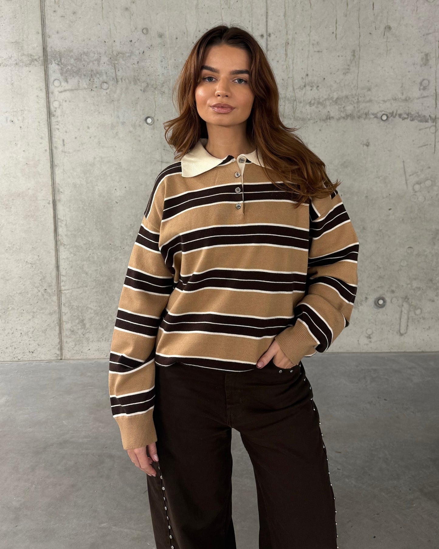 Dryžuotas megztukas LATTE