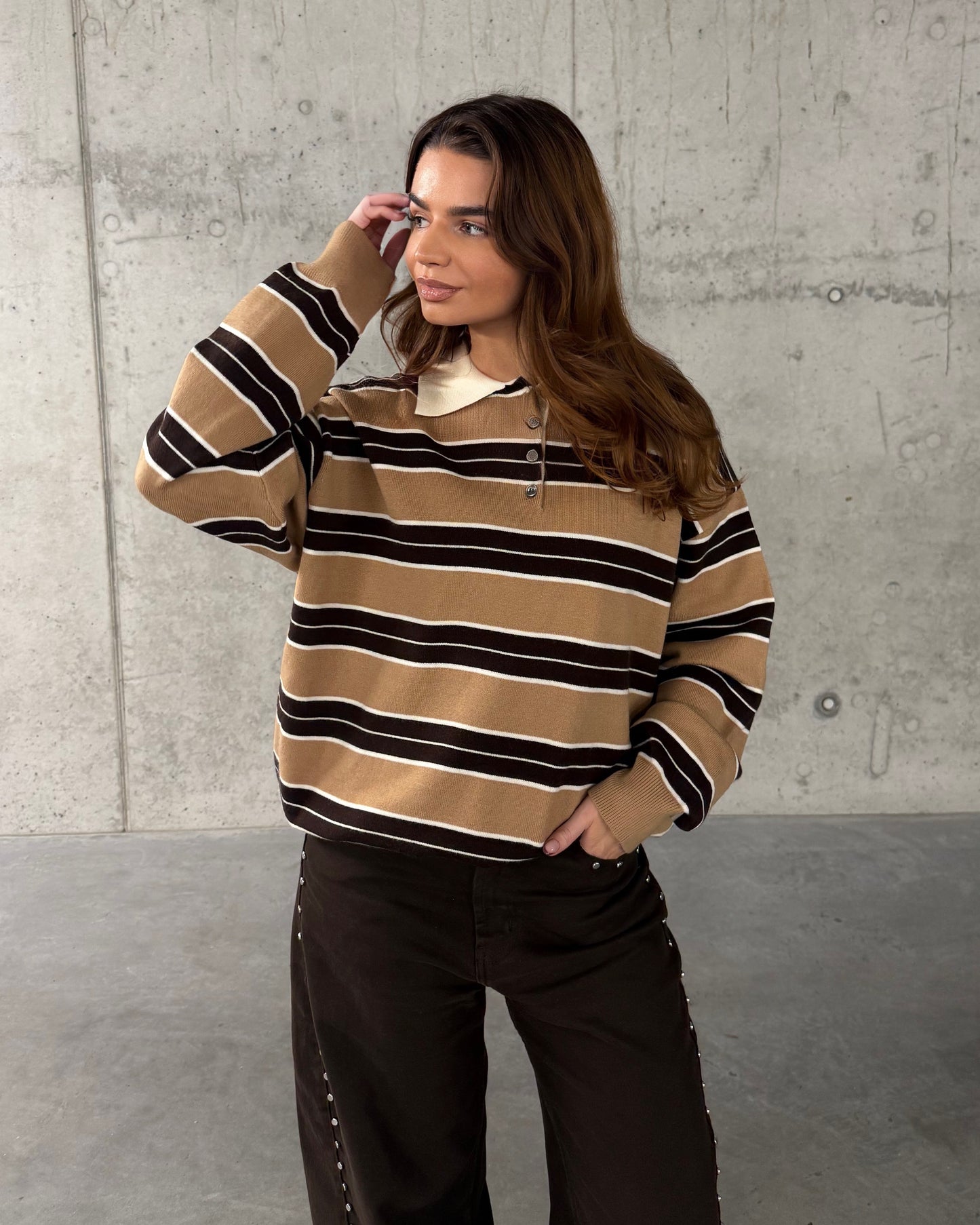 Dryžuotas megztukas LATTE