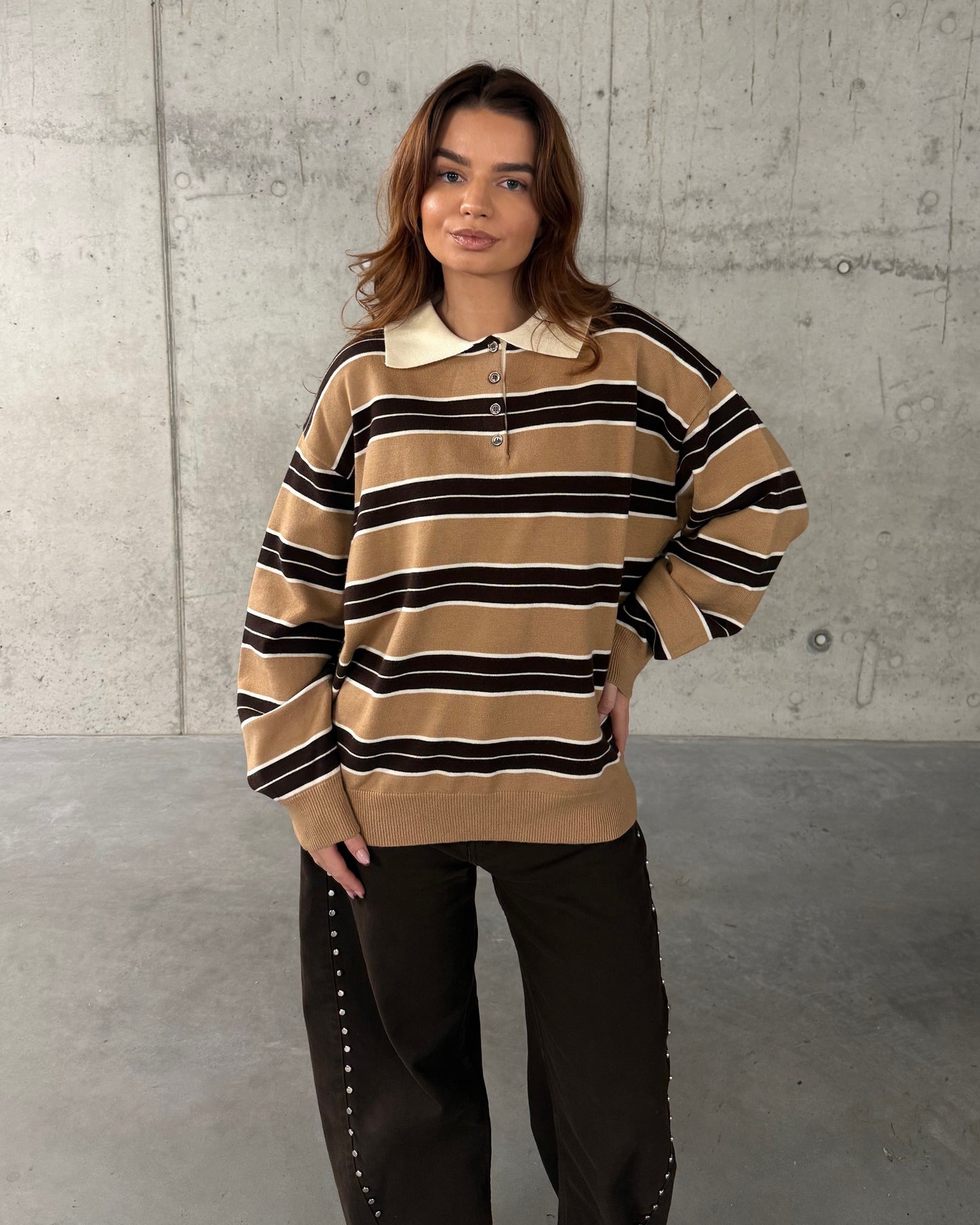 Dryžuotas megztukas LATTE