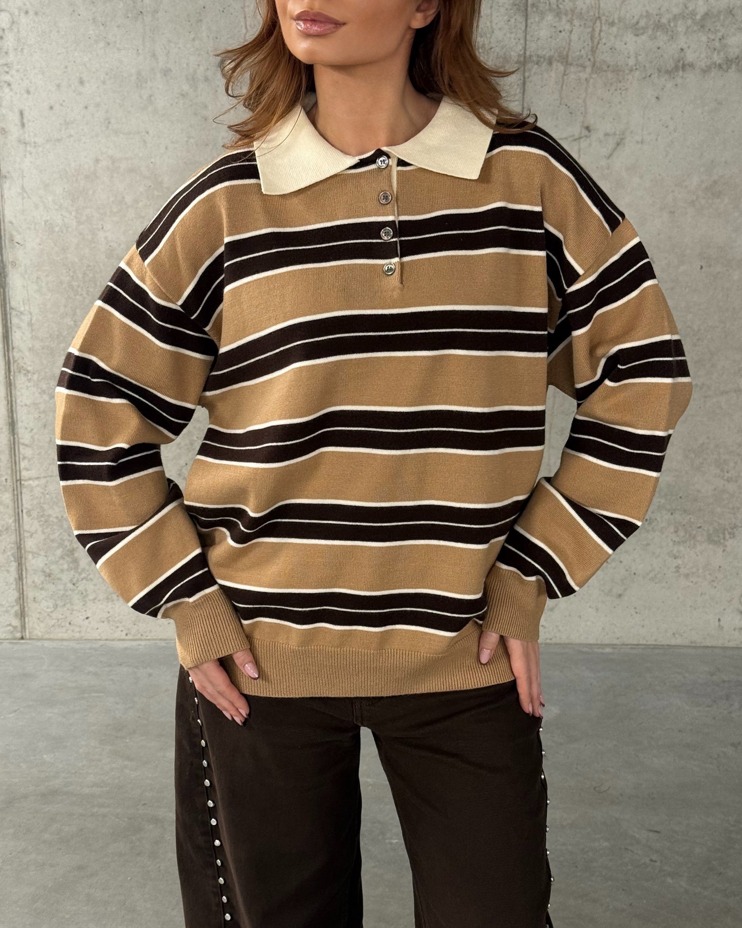 Dryžuotas megztukas LATTE