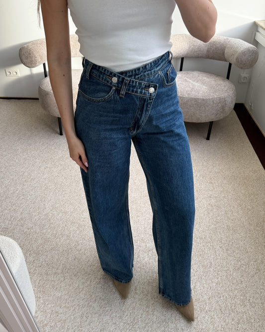 Tamsiai mėlyni džinsai ASIMMETRY