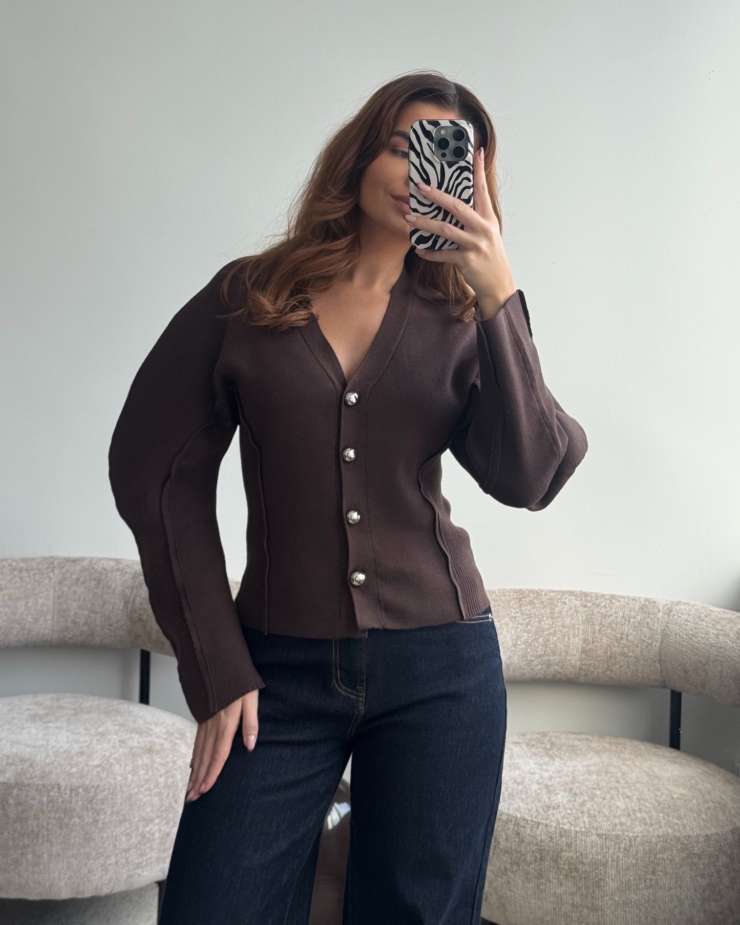 Rudas kardiganas GRACE