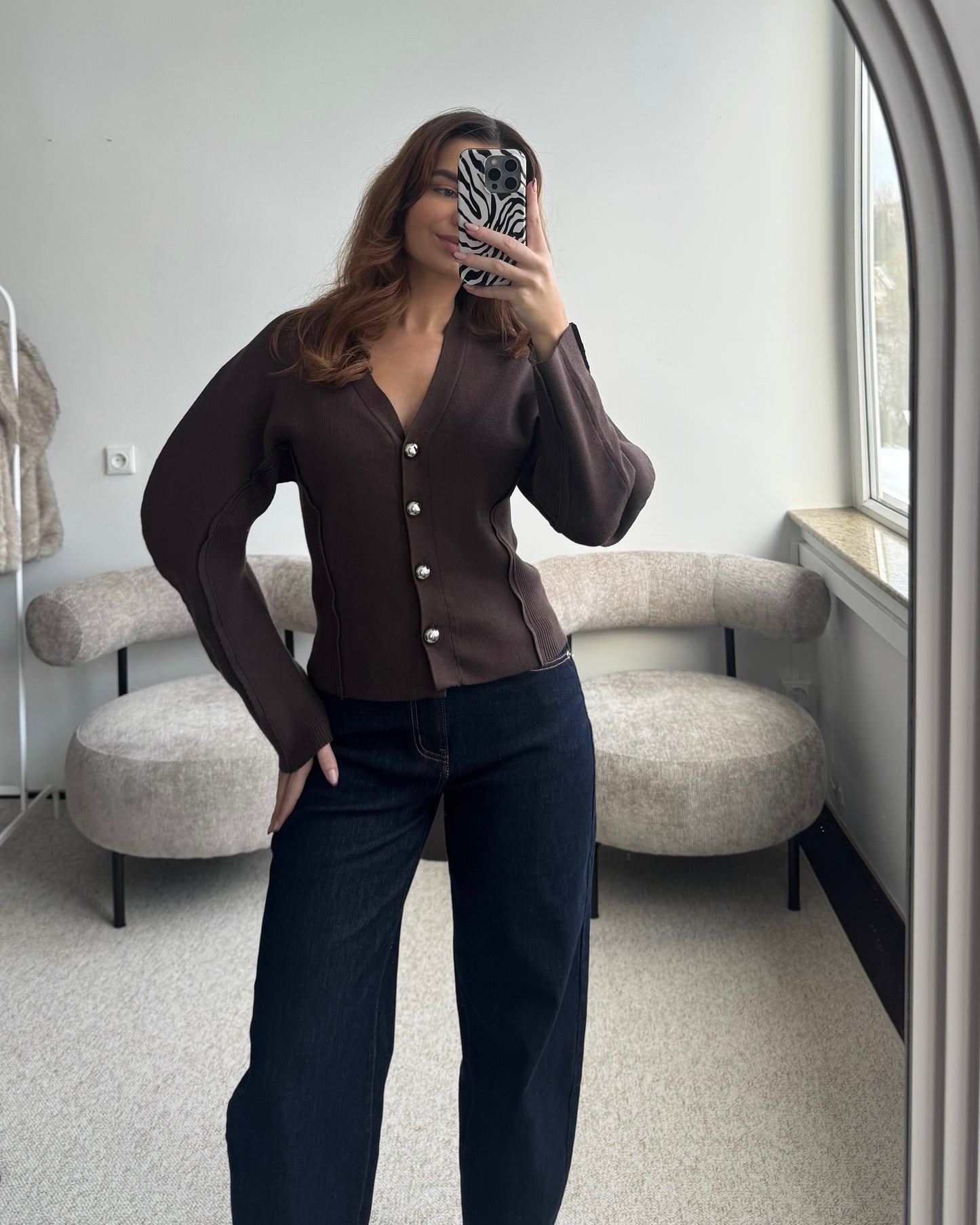 Rudas kardiganas GRACE