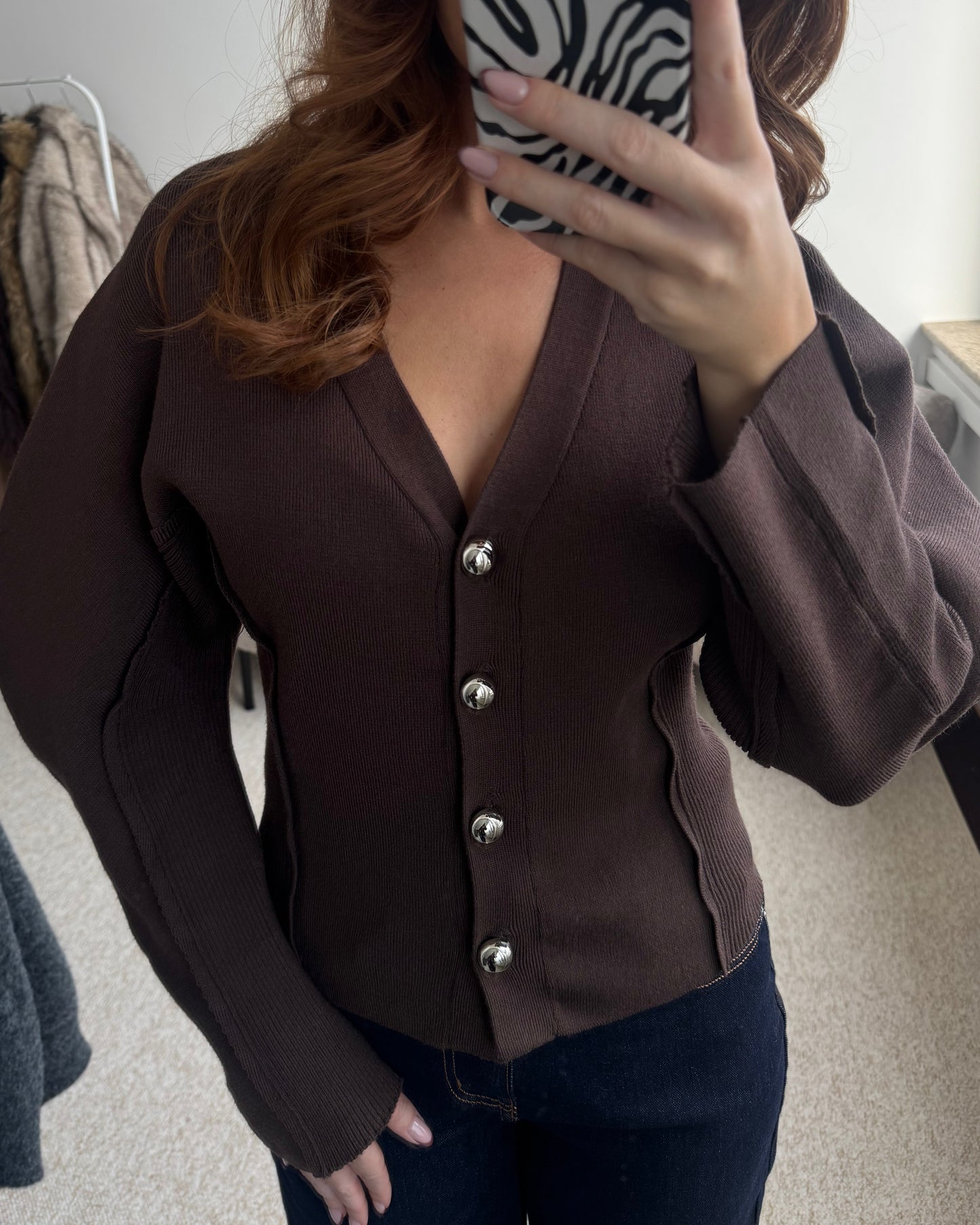 Rudas kardiganas GRACE