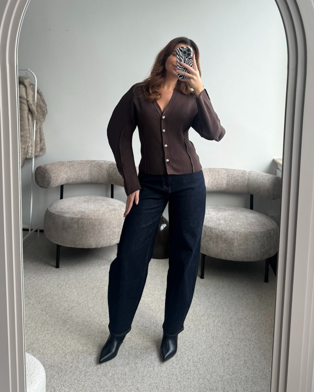 Rudas kardiganas GRACE