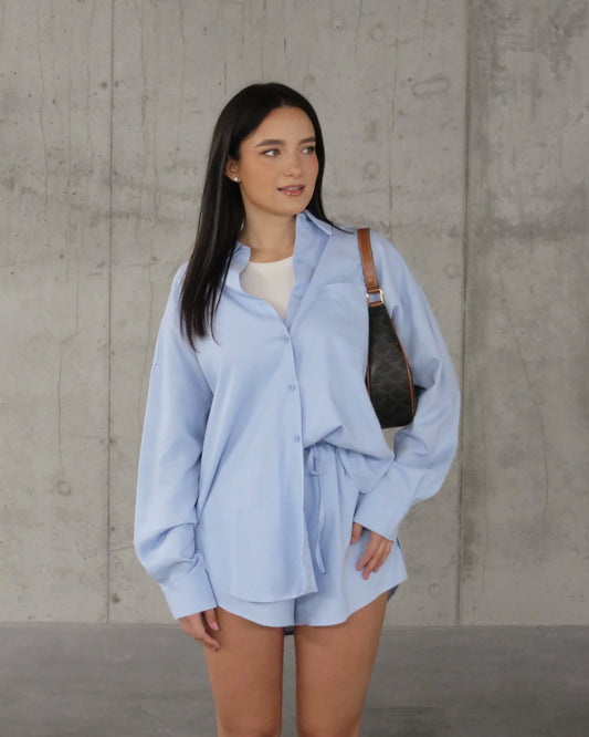Kostiumėlis su linu ir medvilne BABY BLUE