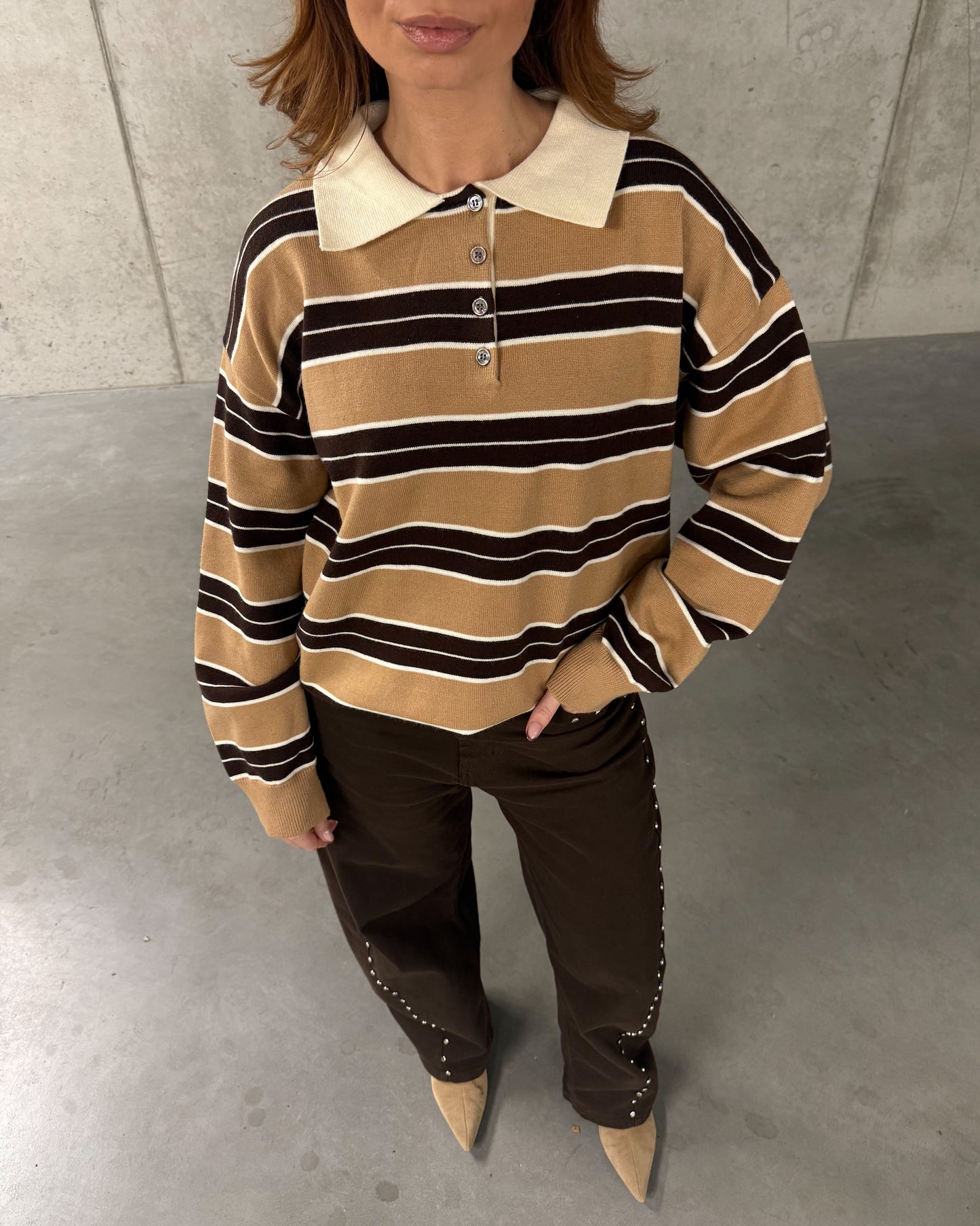 Dryžuotas megztukas LATTE